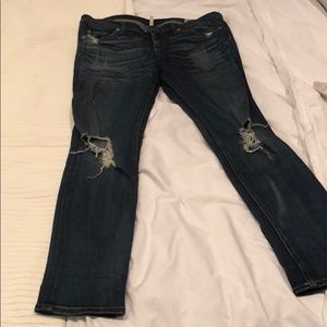 Rag and Bone high rise ripped skinny jeans